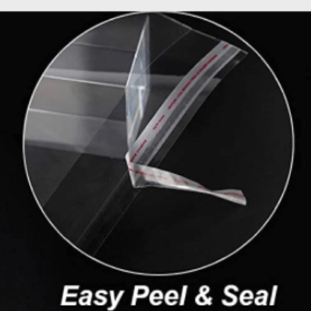 25ct 5x7” Clear Cello Bags ⭐️w/Free Stickers 🍃🆕🍃Crystal Clear ~ Resealable
